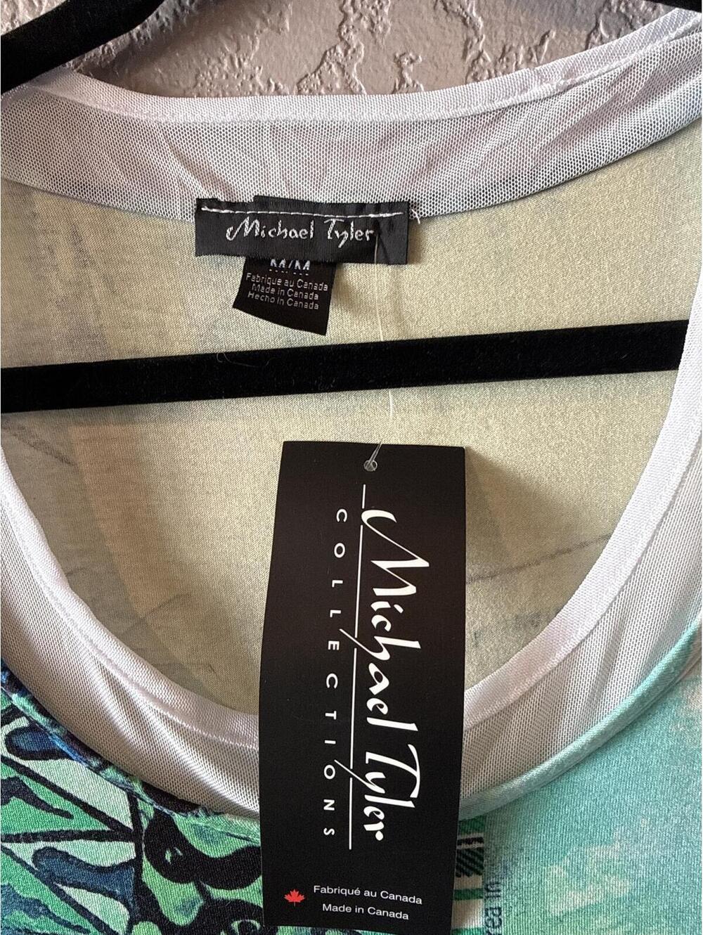 Michael Tyler Women's Artistic Print Layered Top Size M, NWT - Picture 2 of 7